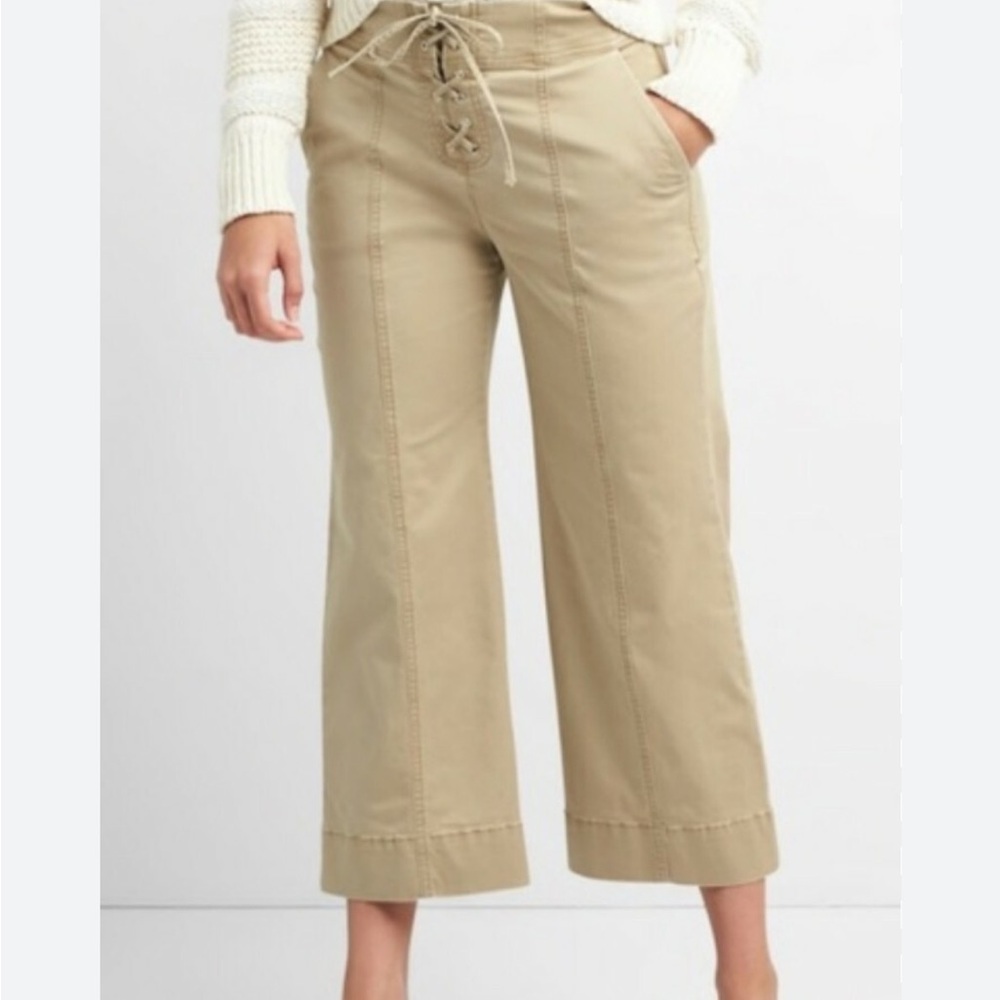GAP high rise lace up wide leg khaki casual y2k clueless 90s ankle pants size 12